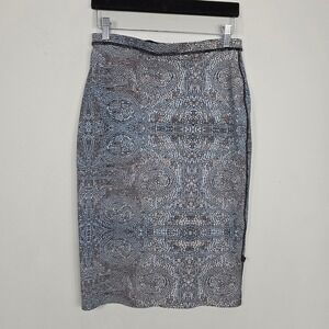 Lululemon Twice As Nice Pencil Skirt‎ M Bead Envy Silver Reversible knee Length